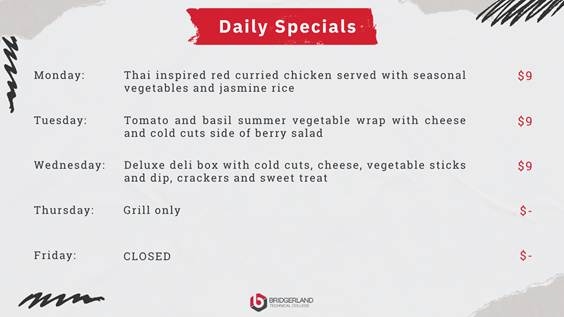 BTech Menu Cafe